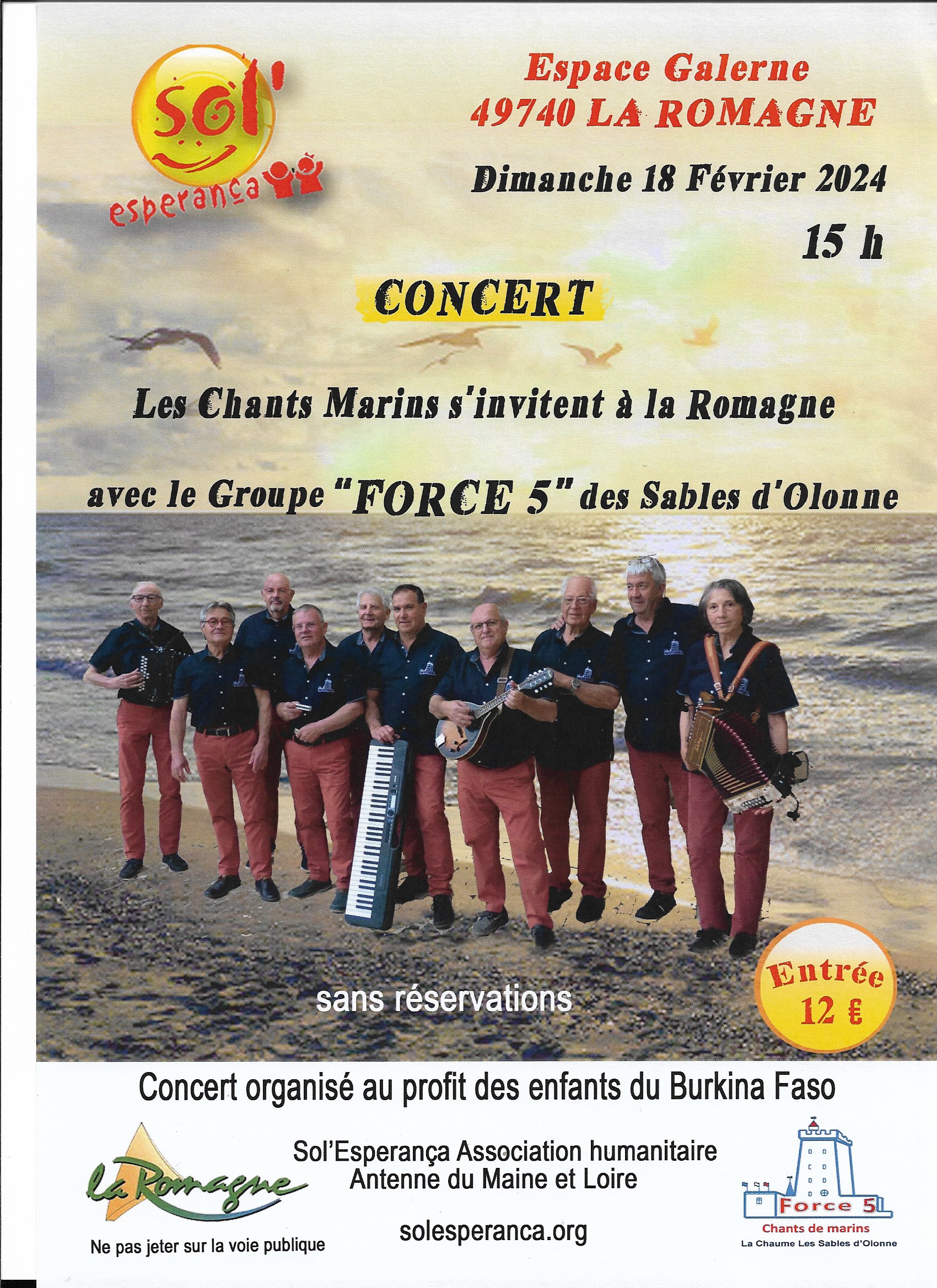 Concert « les Chants Marins s’invitent à la Romagne » le 18 Fevrier